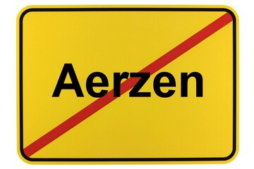 Illustration eines Ortsausgangsschildes der Gemeinde Aerzen in Niedersachsen