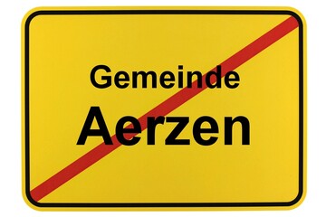 Illustration eines Ortsausgangsschildes der Gemeinde Aerzen in Niedersachsen