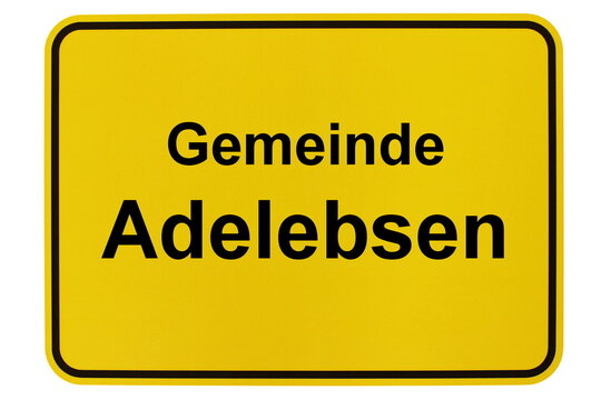 Illustration eines Ortsausgangsschildes der Gemeinde Adelebsen in Niedersachsen