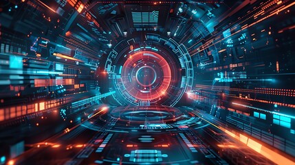 Obraz premium Abstract Neon Tunnel