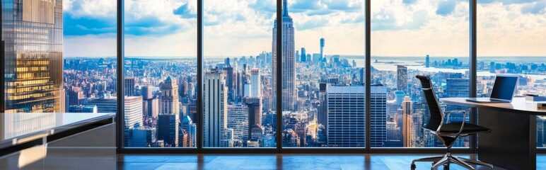 Modern Office with Cityscape View