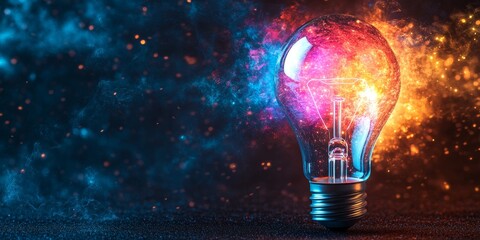 Explosive Light Bulb Representing Creative Breakthrough
