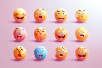 High-resolution iOS emoji icons with humorous facial expressions, perfect for apps.