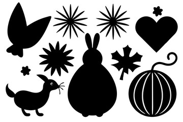 Festive holiday decoration silhouettes vector illustration 