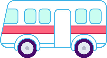 Transportation Icon Flat Sticker Design