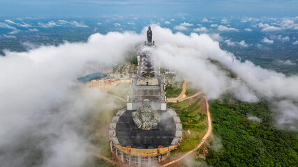The Ba Den Pagoda is one of the ancient pagoda on mountain in Tay Ninh city. The tourist area has unique Buddhist architecture with the highest elevation in the area view from below is very beautiful