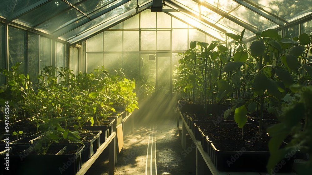 Poster a state of the art greenhouse equipped with iot controlled temperature and humidity systems enabling