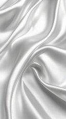 Fototapeta premium Closeup of rippled white satin fabric texture background. Luxurious background design 