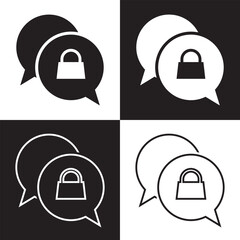 Encrypt Messaging icon. isolated on white and black background. Vector illustration. EPS 10