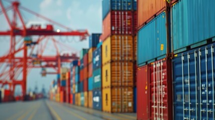 Busy port at container terminal showcasing expansive infrastructure deep departmental activities and intense logistical coordination of container shipping cargo handling and freight transportation