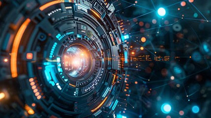 Obraz premium Digital Tunnel of Lights