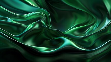 Obraz premium Abstract Green Waves