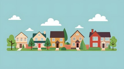 Illustration of Suburban Houses