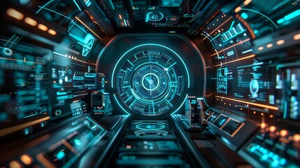 Obraz premium Futuristic Spaceship Cockpit