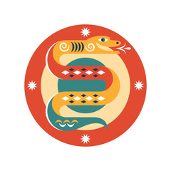 Chinese Happy New Year 2025. Year of the Snake. Symbol of Chinese New Year. 
