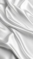 Fototapeta premium Closeup of rippled white satin fabric texture background. Luxurious background design 