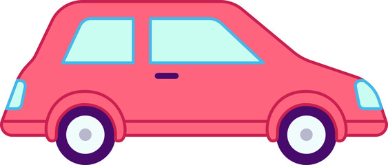 Transportation Icon Flat Sticker Design