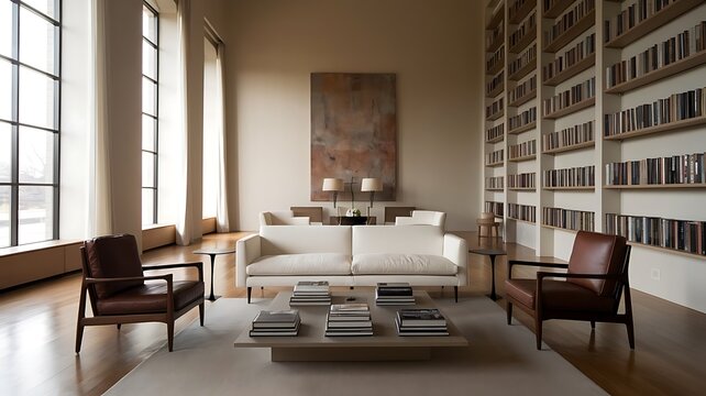 Parisian apartment. Scandinavian interior design of modern living room, home.