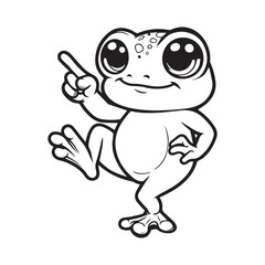 cute frog dancing vector art outline illustration