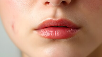Fototapeta premium Facial Injury with Visible Gash Above the Lip Requiring Emergency Medical Care