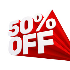 3D red long shadow with  of percentage 50%