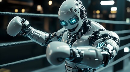 Fototapeta premium Powerful Robotic Arm in Action Futuristic Technology and Automation Concept