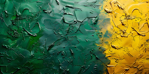 Creative Multicolor Painterly Abstract Aesthetic Brush Grunge Background With Bold Brushstrokes, Vintage Texture, and Color Splash Border in Yellow, Green Bokeh. HD Wallpaper and Banner Design.