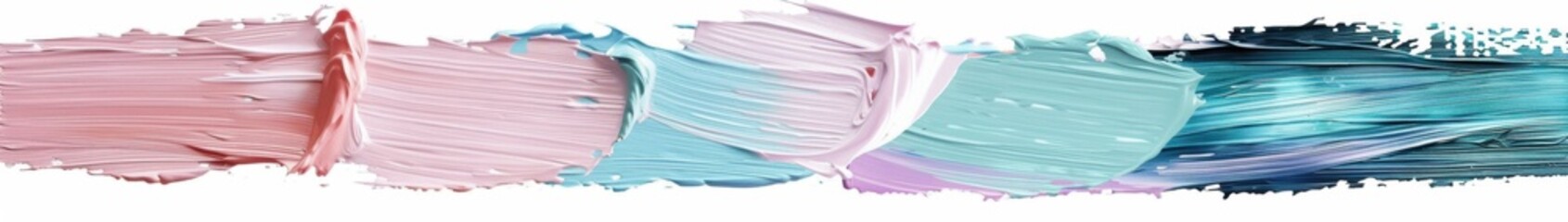 Pastel Brush Strokes on White Background. Abstract Colorful Paint Strokes in Soft Tones