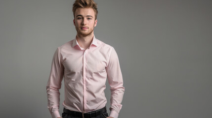 Obraz premium The Man in Pink Shirt