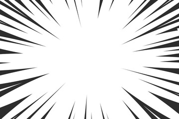 Obraz premium Black comic zoom lines background for manga art, magazines, advertising