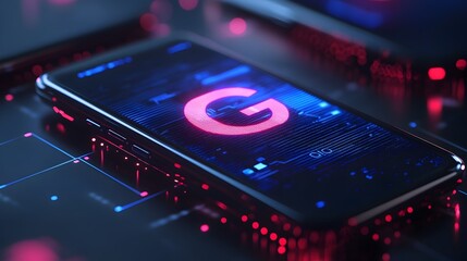 Smartphone Showcasing Holographic 6G Connection Icon