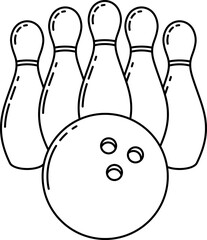 bowling pins and ball icon