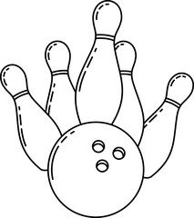 Fototapeta premium Bowling Ball and Pins Icon