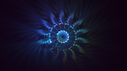 3D manual rendering abstract round light background. Its not AI Generatd illustration.