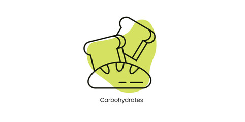 Carbohydrate Vector Icon Representing Energy Sources in Diet