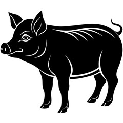 Pig Silhouette Black Vector