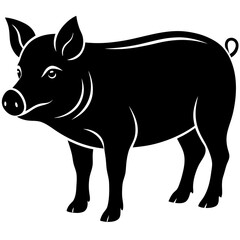 Pig Silhouette Black Vector