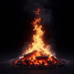 Fototapeta premium fire on black background 
