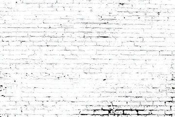 White Brick Wall Texture With Distressed Black Grunge Pattern