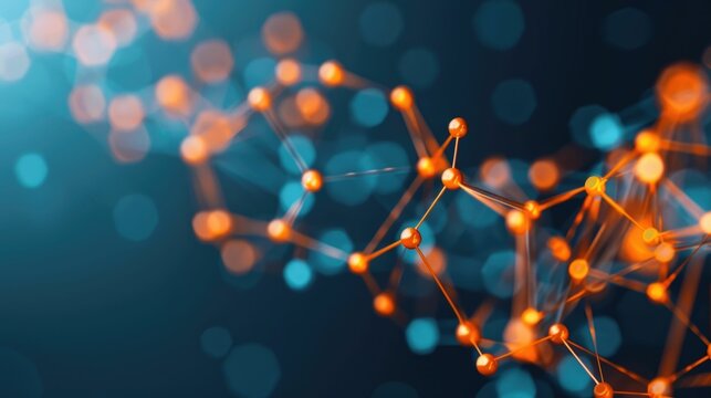 Blockchain Consensus Algorithms with Validators and Proof of Work Deep Depth of Field  Futuristic digital technology network structure with abstract pattern and graphic design