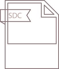 SDC File format icon black outline and light color text