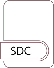 SDC File format icon black outline and light color