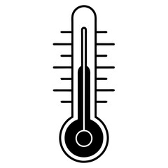 Thermometer silhouette vector art illustration 