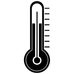 Thermometer silhouette vector art illustration 