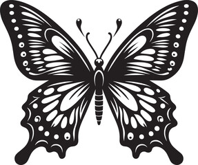 Beautiful butterfly insect silhouette illustration isolated on a white background