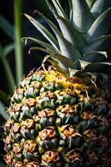 Fototapeta premium A highly details of pineapple, hight contrast in the afternoon