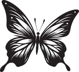 Beautiful butterfly insect silhouette illustration isolated on a white background