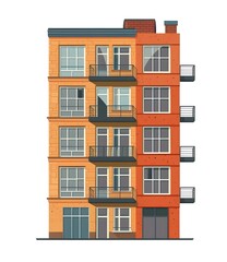 Naklejka premium Modern Architecture Building With Balconies