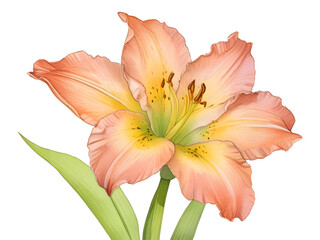 Fototapeta premium Daylily Watercolor Flower Plant Nature Art 