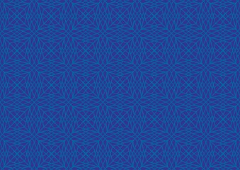 abstract kaleidoscope line blue background seamless pattern